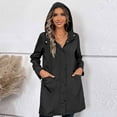 thumbnail image 5 of Lovskoo Women's Trench Coat Windbreaker Long Sleeve Solid Thin Hooded Zipper Casual Sport Coat Black, 5 of 8