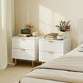 thumbnail image 2 of HOMCOM Nightstand, Bedside Table, Side End Table with 2 Drawers, White, 2 of 10