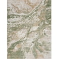 thumbnail image 2 of Hauteloom Liverpool Modern Abstract Bedroom Living Room Small Area Rug - Boho Carpet - Contemporary Bohemian Farmhouse - Green, Brown, Cream, Off White - 2' x 3', 2 of 13