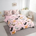 thumbnail image 3 of Feelyou Cat Animal Twin Bedding Sets 7pcs, Cartoon Stars Love Heart Bedding Comforter Set, 3 of 8