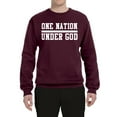 thumbnail image 2 of Wild Bobby One Nation Under God Inspirational/Christian Unisex Crewneck Graphic Sweatshirt, Maroon, Small, 2 of 5