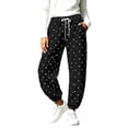 thumbnail image 4 of ClodeEU Women's Polka Dot Print Drawstring High Waist Jogger Pants,Casual Tapered Ankle Sweatpants with Pockets ,Women's Plus L, 4 of 8