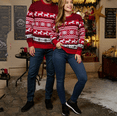 thumbnail image 4 of SOMER Men Christmas Sweater Family Couples Warm Thick Casual Knitted Pullover Top Xmas Elk Snowflake Reindeer Sweatshirt for Holiday Party New Year, 4 of 7