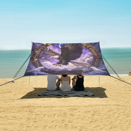 Wobogo Eagleflying in The Sky Beach Tent Camping Sun Shelter 110 x 125in UPF50+ Outdoor Shade for Trips Fishing Picnics