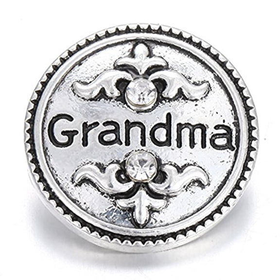 Grandma Rhinestone Snap Jewelry Ginger Charm Button, For Interchangeable DIY Customizable Accessories