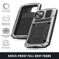 thumbnail image 4 of SaniMore for iPhone 14 Plus 6.7" 2022 Tri-layer Case with Wireless Charging Tempered Glass Screen Protector Hidden Bracket Drop Resistant Heavy Duty Protective Case for iPhone 14 Plus,  Silver, 4 of 8