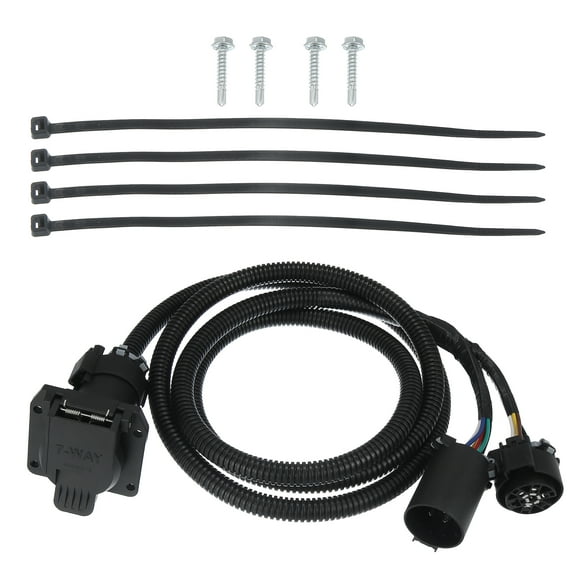 Unique Bargains 7 Pins Trailer Wiring Harness Extension Connectors Truck Bed 7Way RV Wiring Plug Harness for Gooseneck 5th Wheel Trailer