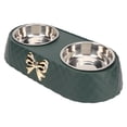 thumbnail image 1 of Cuencos para perros, cuencos dobles para agua y comida para perros, cuencos de acero inoxidable, evita resbalones, cuencos de agua para alimentos para mascotas de acero, 1 of 7