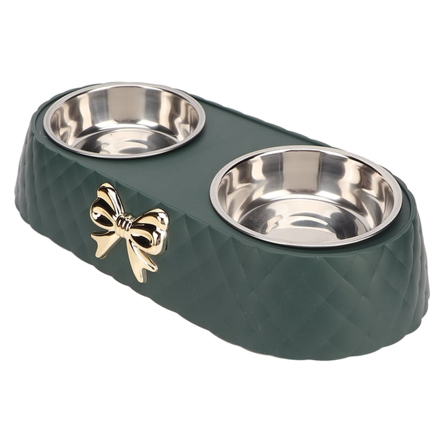 Cuencos para perros, cuencos dobles para agua y comida para perros, cuencos de acero inoxidable, evita resbalones, cuencos de agua para alimentos para mascotas de acero