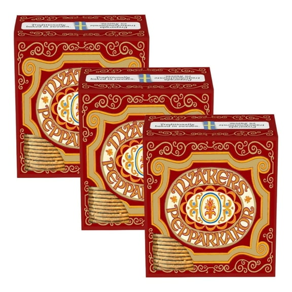 Nyakers Original Ginger Snaps - Twin Pack, 10.6oz (Pack of 3)