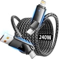 thumbnail image 1 of Cable de carga Firsting de 240 W, 4 en 1, USB a USB C, carga rápida, 1 of 6