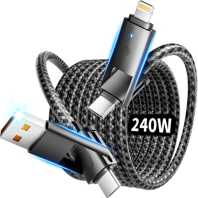 Cable de carga Firsting de 240 W, 4 en 1, USB a USB C, carga rápida