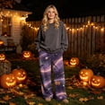 thumbnail image 2 of Halloween Sweatpants for Women Wide Leg Baggy Y2K Print Fall 2026 Casual Joggers Lounge Pants Pajama Holiday Costume Outfits with Pockets,XL,Purple Pink, 2 of 6