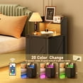 thumbnail image 2 of Miniyam Farmhouse Nightstand with Charging Station, USB Ports, Adjustable Storage for Bedroom, Black, 2 of 7