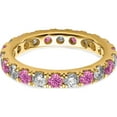 thumbnail image 4 of 14K Yellow Gold Lab Grown Diamond Si1/Si2 G H I & Cr Pink Sapp Eternity Band (2 X 3.26) (Size 6.5) Made In India et0050-cps-100-65ylg, 4 of 5