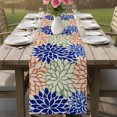 thumbnail image 6 of Table Runners 70 Inches Long Dress Scarves, Orange Blue Green Floral Farmhouse Coffee/Dining/Kitchen Table Decor, Holiday Table Runner, Botanical Colorful Blooms Flower 13x70 Inch, 6 of 9