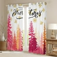 thumbnail image 2 of Feelyou Girly Pink Tree Black Out Curtains, Gold Winter Snowflake Curtains Pack of 2 (42x63 Each), Merry Christmas Theme Bedroom Curtains, Microfiber Bedroom Decor, 2 of 6