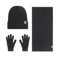 thumbnail image 4 of BRICH Men's Winter Warm Beanie Hats Long Scarf Neck Touchscreen Gloves Set Ribbed Knit Skull Caps Scarves Gloves Black One Size, 4 of 4
