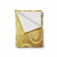 thumbnail image 2 of Modern Soft Flannel Fleece Blanket, Vector Canvas Design Floral Swirls Leaves Spring Nature Inspired Image, Cozy Plush for Indoor and Outdoor Use, 50" x 60", Earth Yellow and Brown, by Ambesonne, 2 of 6
