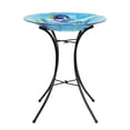 thumbnail image 1 of Angelo Décor 23.5-inch tall Fish Glass Birdbath with Metal Stand, 1 of 5