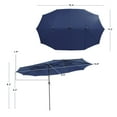 thumbnail image 2 of Gymax 15Ft Solar LED Patio Outdoor Double-Sided Umbrella w/ 48 Lights Crank Navy, 2 of 10
