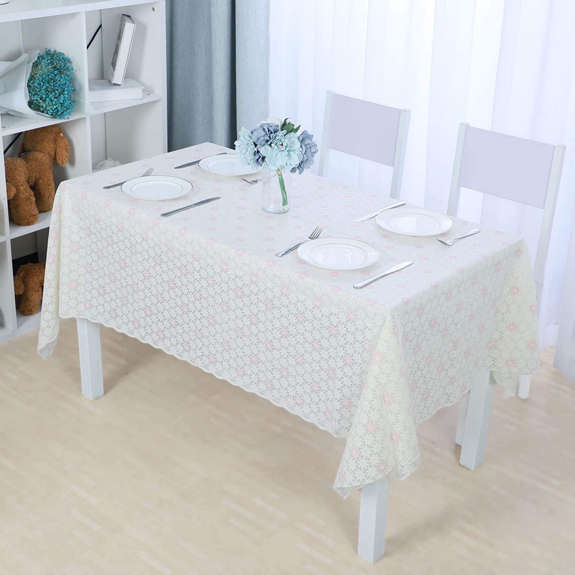 Tablecloths Rectangle PVC 54" x 39" Water Resistant Table Cover Dinner