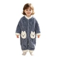 thumbnail image 2 of Maqroz Cute Girls Boys Fuzzy Fleece Snowsuit Winter Warm Romper Long Sleeve Hooded Onesie Outerwear Daily Wear Toddler Clothes with Animal Pockets, 2 of 9