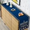 thumbnail image 4 of Hanukkah Table Runner Chanukah Menorah Star of David Jewish Festival Holiday Party Kitchen Dining Home Decoration (13.8" x 71"), 4 of 5