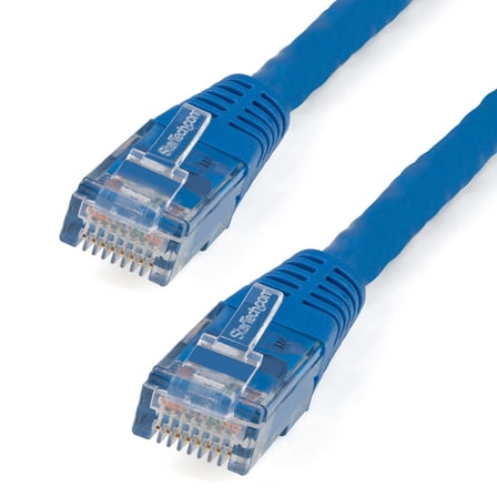 StarTech 15ft CAT6 Ethernet Cable - Blue CAT 6 Gigabit Ethernet Wire -250Mhz 100W PoE RJ45 UTP Molded Network Patch Cord with Strain Relief (C6PATCH15BL)