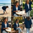thumbnail image 4 of Dvprdro Womens Open Front Ruffle Sleeve Denim Jacket Light weight Frayed Hem Casual Vintage Washed Trucker Coat, 4 of 8