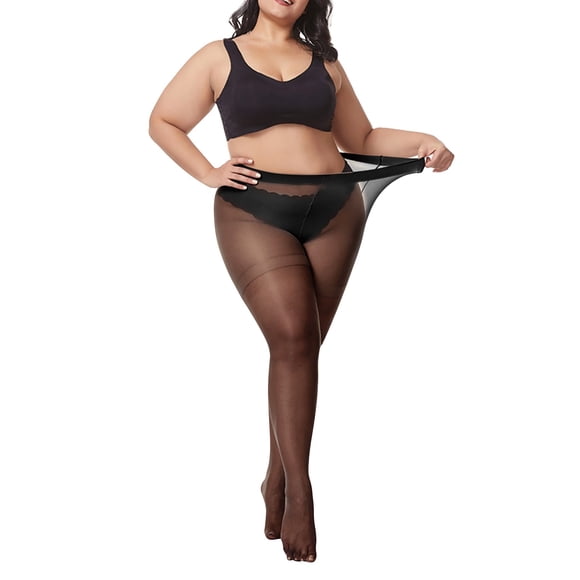 Collants pour Femmes Grande Taille15D TTTG en Nylon IIcrease Aguichant Respirants Élastiques Fins Surdimensionnés Bas Collants pour Femmes Collants pour Femmes Noir