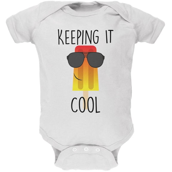Summer Sun Ice Pop Keeping it Cool Soft Baby One Piece White 6 Month