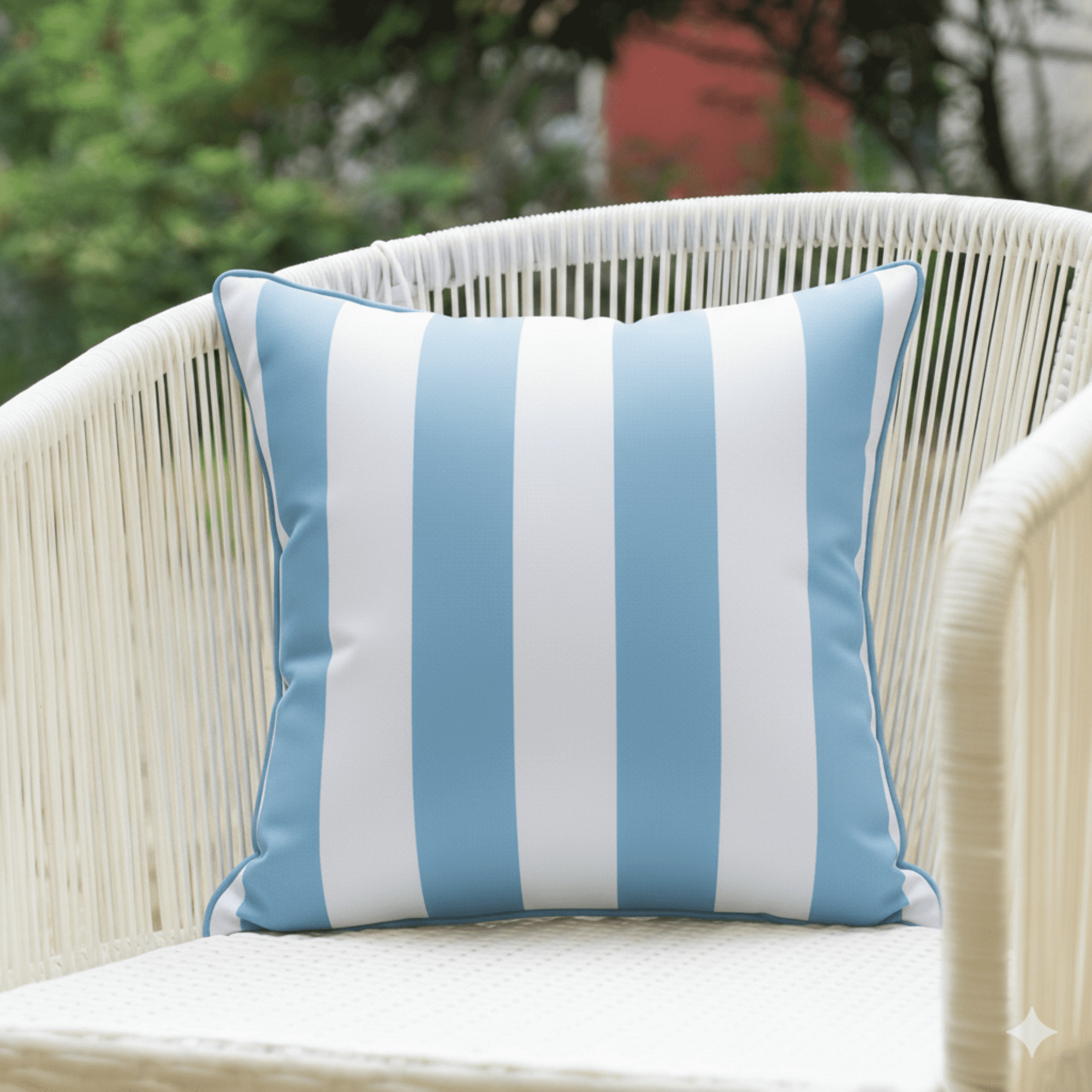 Mainstays 16 in x 16 in Cabana Outdoor Throw Pillow, Light Blue