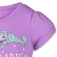 thumbnail image 6 of Disney Princess Little Girls' Glitter Short Sleeve T-Shirts Princess Purple Peach, 6 of 10