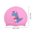 thumbnail image 4 of Unique Bargains 1 Pc Silicone Cartoon Dinosaur Swim Cap Pink, 4 of 6