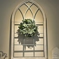 thumbnail image 2 of ckepdyeh - Paquete de 2 coronas de eucalipto verde redondas, coronas artificiales de estilo rústico para puerta, pared, ventana, decoración, 12 pulgadas por pieza, 2 of 8