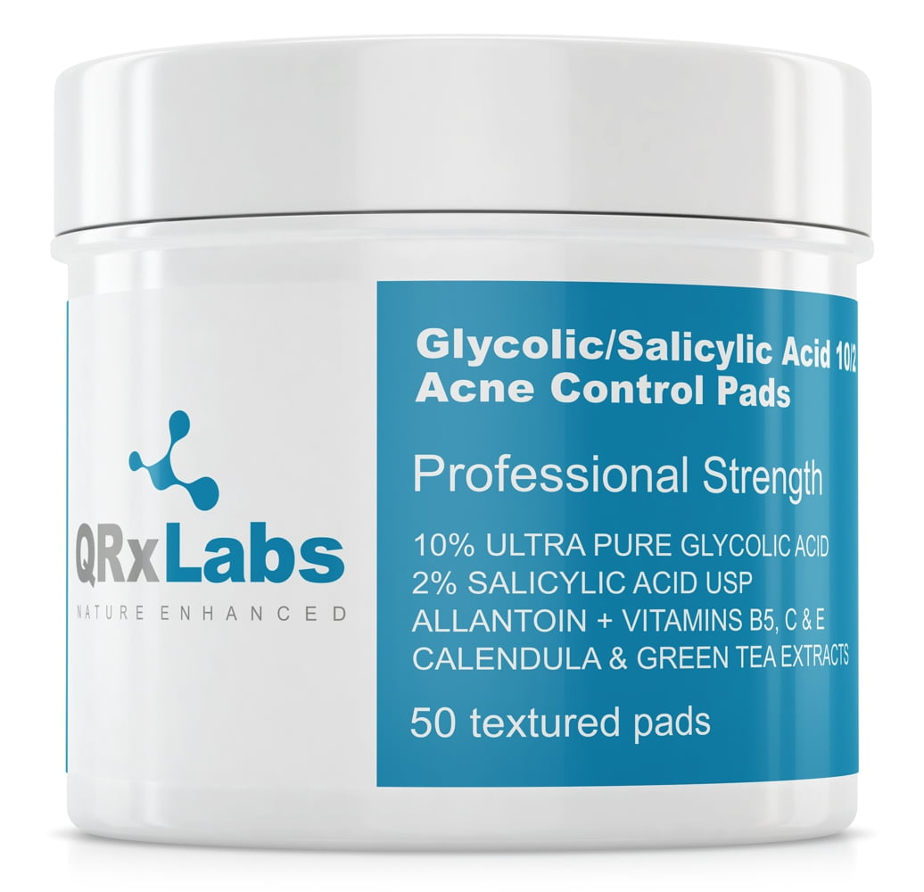 Glycolic/Salicylic Acid 10/2 Acne Control Pads with 10 Ultra Pure