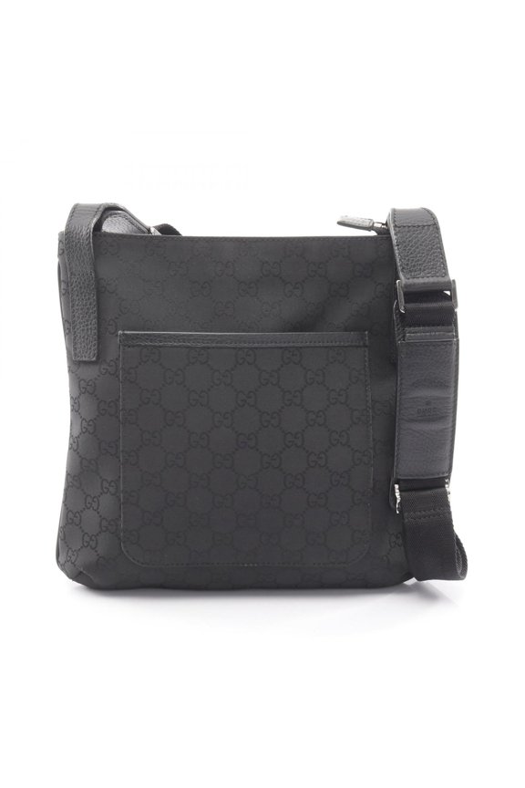 Pre-Owned Gucci GG pattern shoulder bag/handbag, fabric and leather, women's, black, 293572
