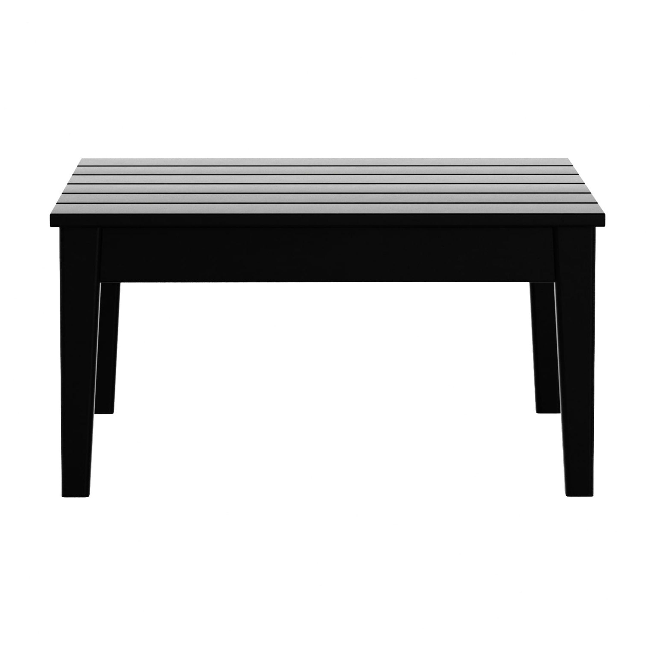 WestinTrends Ashore Outdoor Coffee Table, 32 Inch All Weather Poly Lumber Adirondack Patio Coffee Table Square Low Table, Black