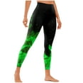 thumbnail image 5 of ATENAR Compression Leggings for Women,Leggings for Women Tummy Control,Womens Leggings,Cinched,Comfort Fit,Printed,Polyester,Spandex,Green,XL(US:10), 5 of 6