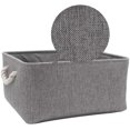 thumbnail image 4 of Foldable Storage Boxes, Fabric Storage Baskets For Books/Dvds/Toys/School/Home/Closet/Office, Pack Of 3 (Grey, Small), 4 of 7