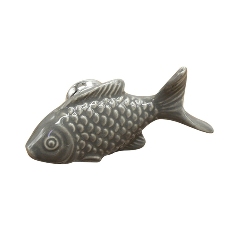1Pc Children Drawer Knobs Fish Shape Ceramic Handles for Kids Room