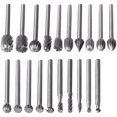 thumbnail image 1 of 20 Pcs Rotary Burrs, Hss Rotary Burrs Milling Bits Woodworking Routing Tool Accessories Rotary Tool 3Mm Shank For Dremel, 1 of 5