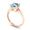 thumbnail image 2 of 1.5 ct Asscher Cut Simulated Blue Diamond Solitaire 18K Rose Gold Womens Engagement Ring, 2 of 4