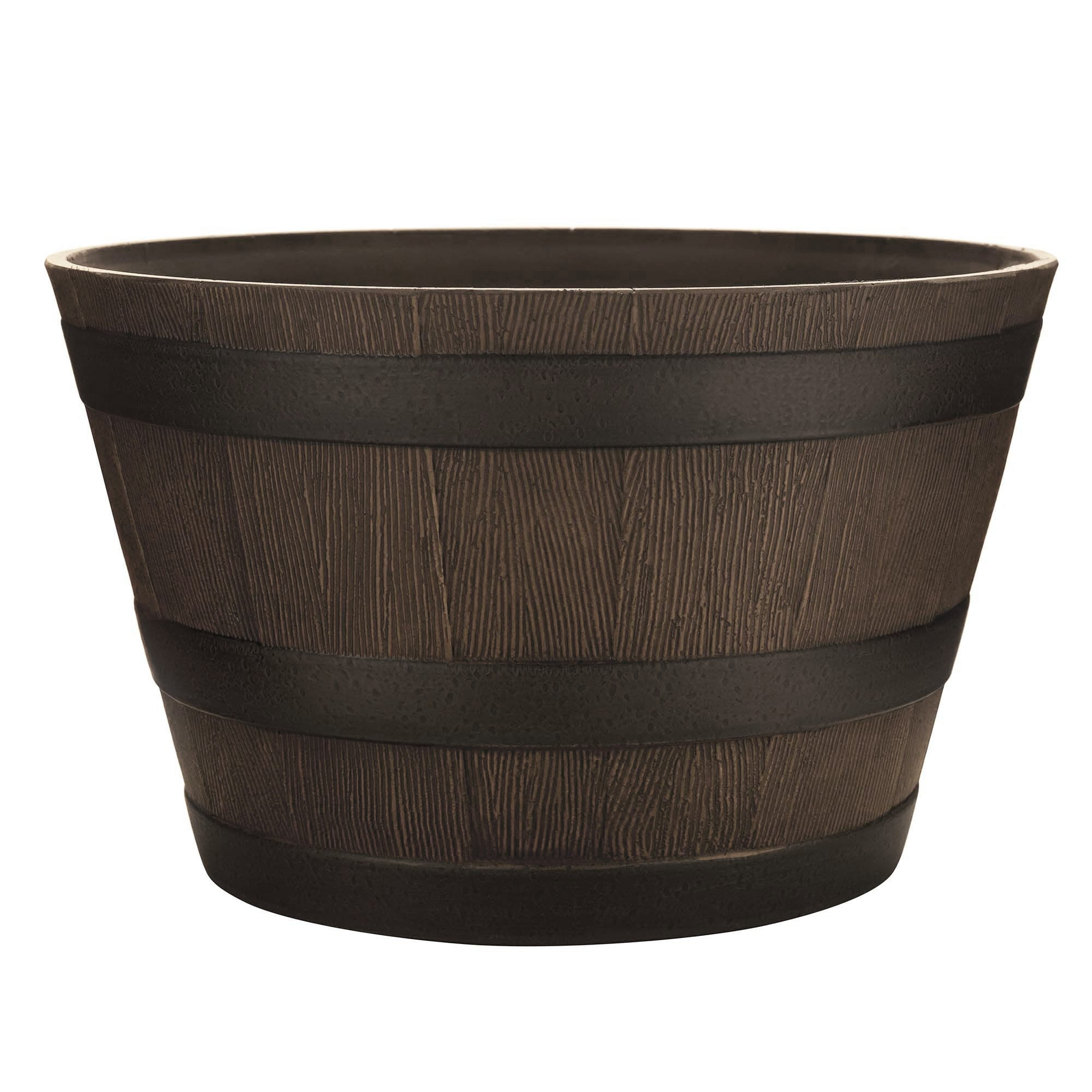 Southern Patio  Whiskey Barrel Planter Kentucky Walnut 15.4" Diameter