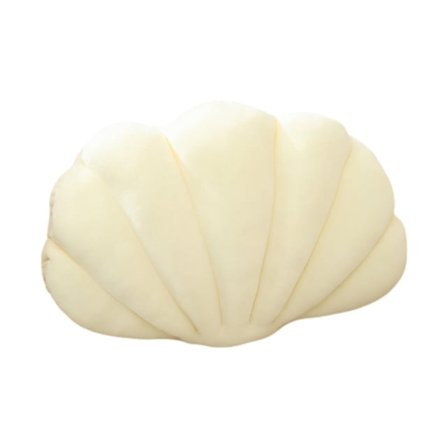Cojín decorativo con forma de concha para el suelo, cojín para cama o sofá de algodón PP Blanco lechoso