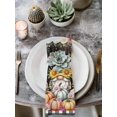 thumbnail image 2 of Colorful Gnomes Fall Cloth Napkins Set of 8 Reusable Dinner Napkins, Pumpkins Thanksgiving Botanical Floral Cocktail Napkin Washable Table Napkins for Wedding/Holiday Party/Baby Shower 20"x20", 2 of 7