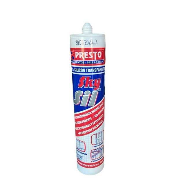 SELLADOR Silicon Sky Sil Presto Super Transparente (cartucho 300ml) PRESTO SKYSIL