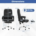 thumbnail image 3 of Costway Chaise de Direction Réglable avec Massage 400 Lb Grande et Haute Chaise de Bureau Noire, 3 of 10