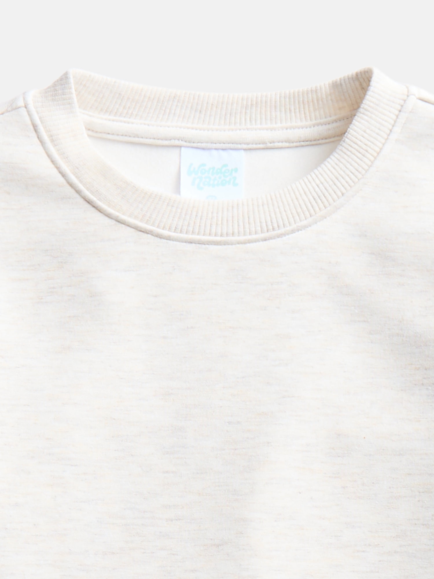 Wonder Nation Toddler Girls Crewneck Sweatshirt with Bow, Sizes 12M-5T